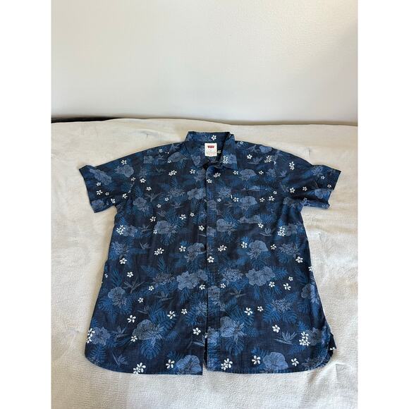 Levi’s Blue Men’s Hawaiian Shirt Size XL - Picture 1 of 4